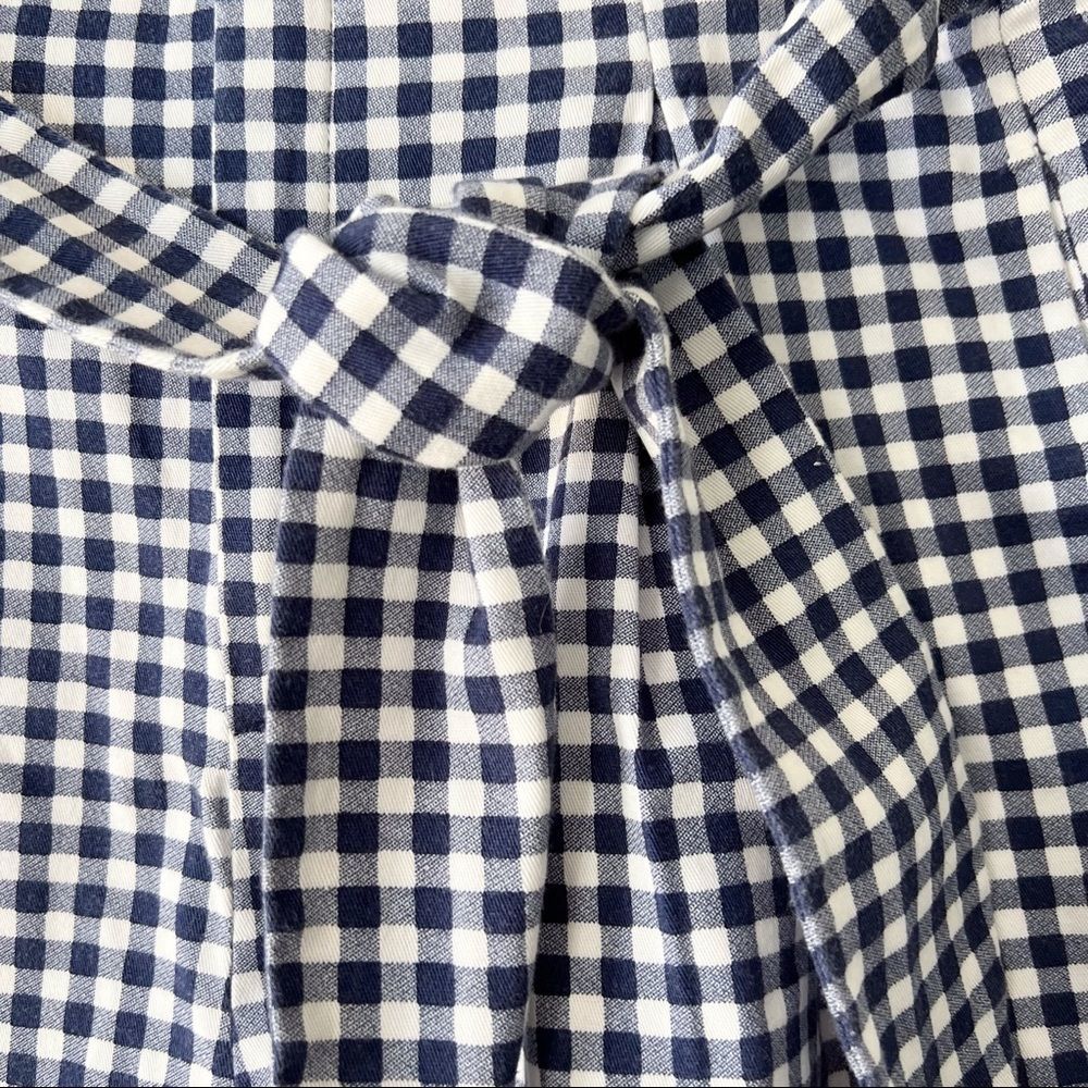 SOLD ZARA blue white gingham high waist tie front shorts M - Picture 4 of 10
